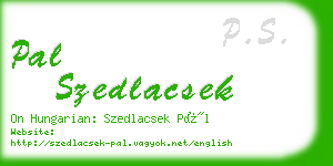 pal szedlacsek business card